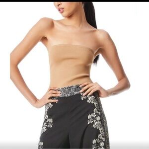 alice + olivia Alison Tube Top Sweater in Tan  NWT NEVER WORN size M